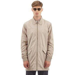 I Love Ugly Men's Khaki Raincoat Jacket Medium EUC NEAR NEW beige stone trench …